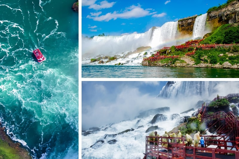 Niagara Falls, groupe Canada Tour avec «Journey behind the Falls» et «Voyage to the Falls» en bateau