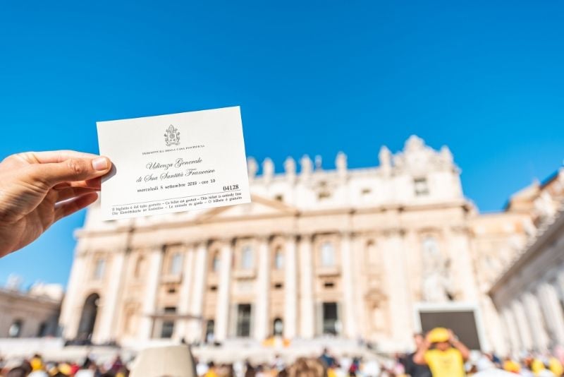 Prezzo dei biglietti per l'udienza papale