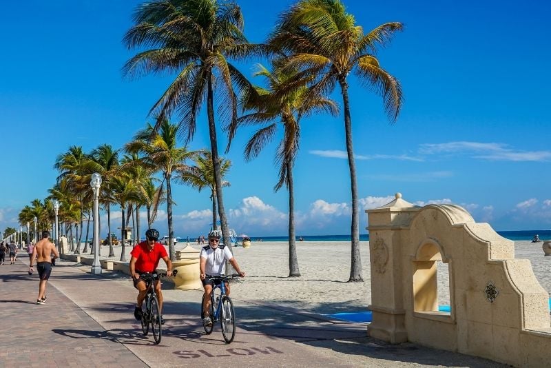 recorrido en bicicleta Hollywood Beach Broadwalk