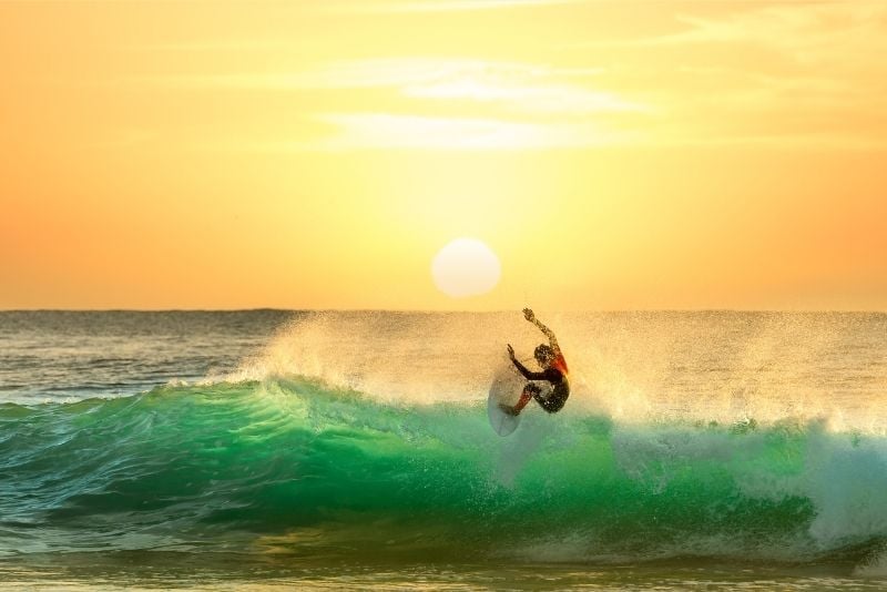 surfing in Cancun, Mexico