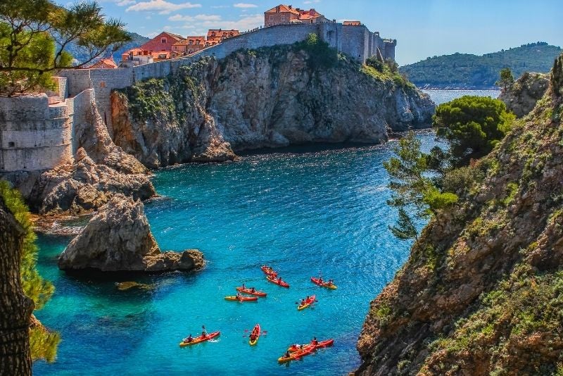 excursion en kayak de Dubrovnik à l'île de Lokrum