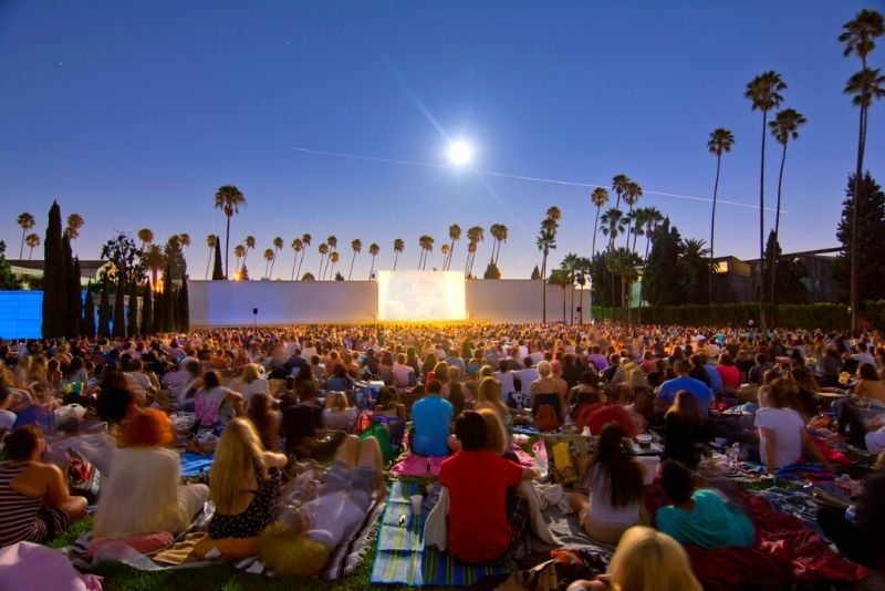 outdoor movie screening at Hollywood Forever Cemetery
