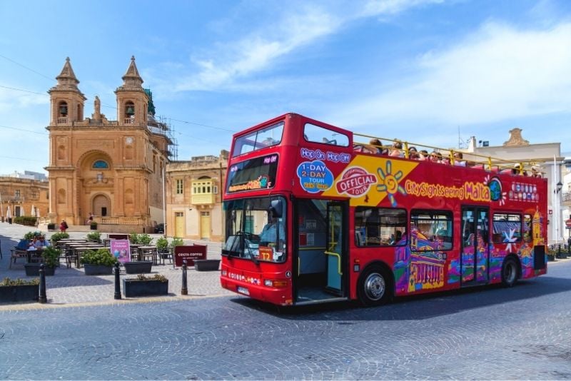 Valletta hop on hop off bus tour