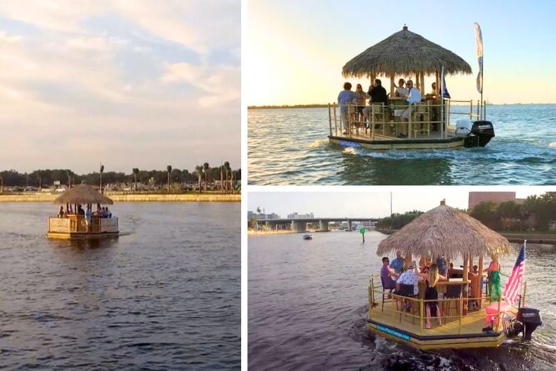 Floating Tiki Boat bar in Tampa, Florida