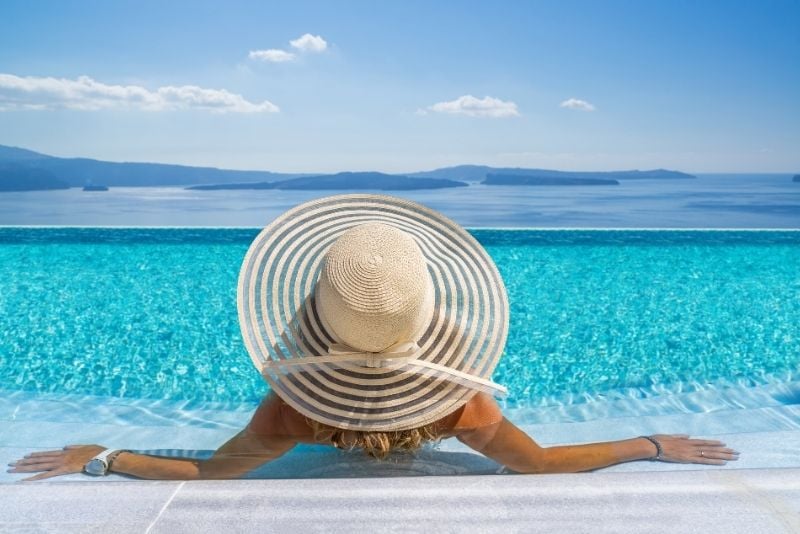 Piscina a sfioro di Santorini