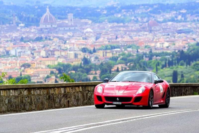 Ferrari driving in Florence