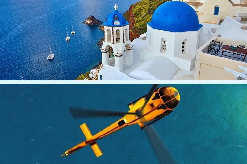 Santorini en helicóptero