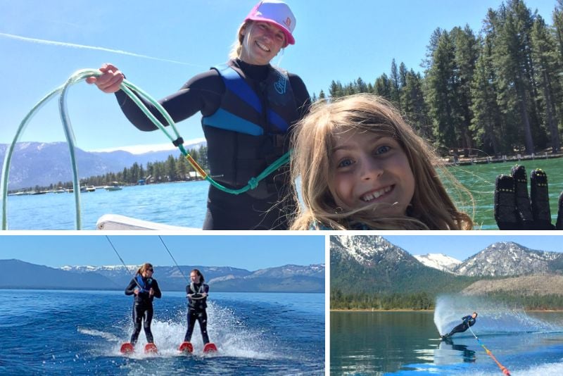 Wakeboarding and waterskiing at Lake Tahoe