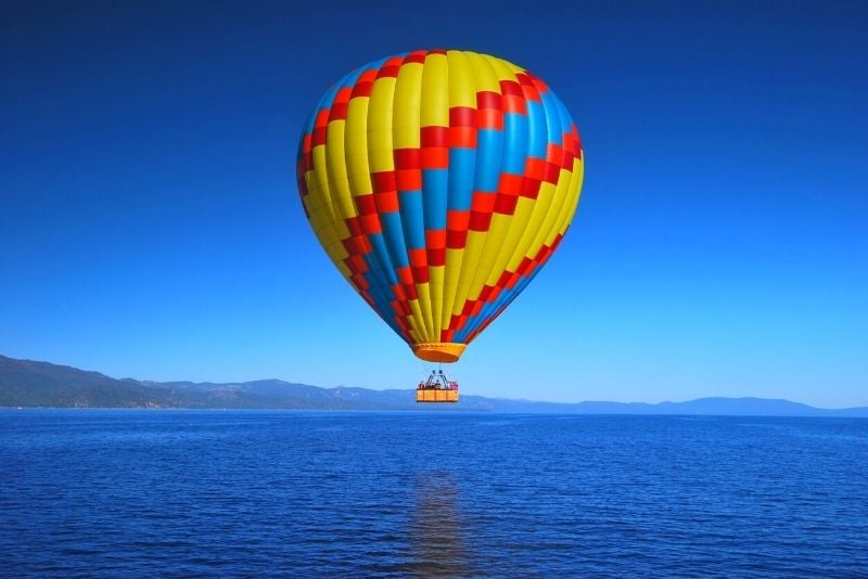 hot air balloon in Lake Tahoe