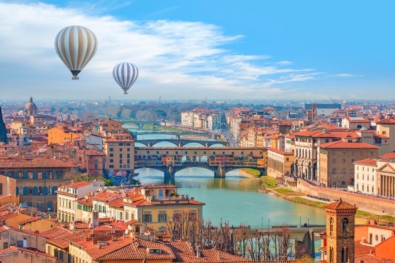 Fahrt mit dem Heißluftballon in Florenz
