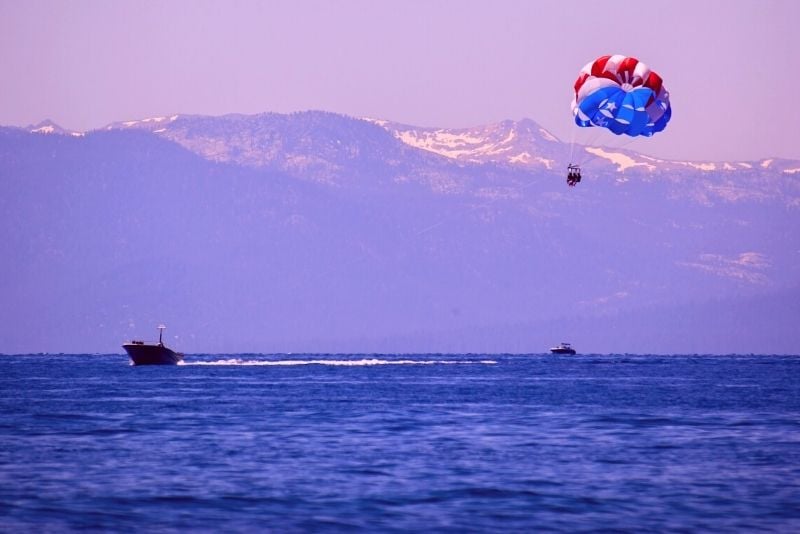 parasailing in Lake Tahoe
