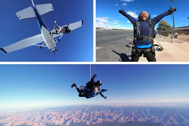 skydiving over the Grand Canyon