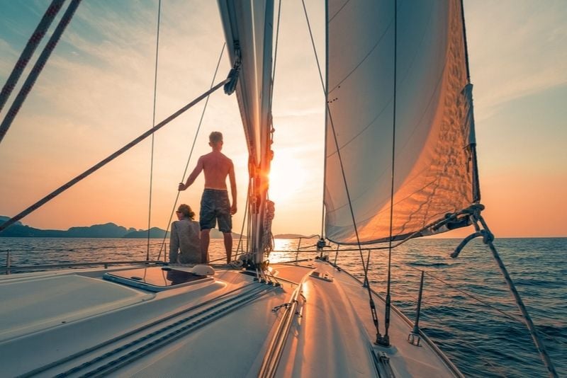 tramonto in barca a vela Maiorca