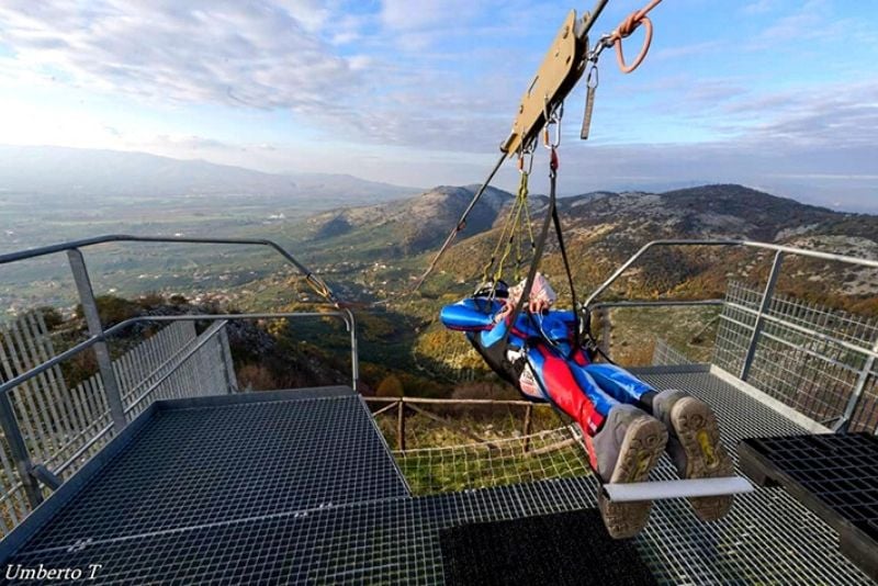 zipline at Rocca Massima