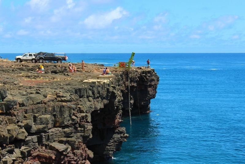 cliff jumping at South Point, Big Island