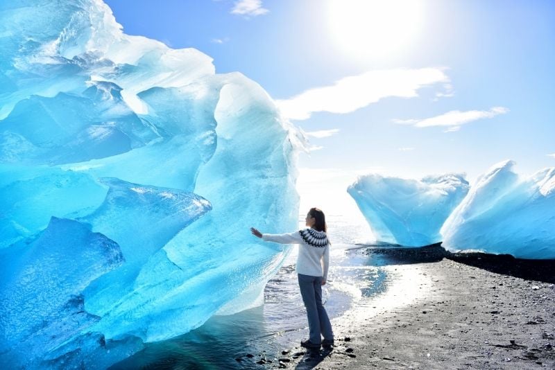 Plage de diamant en Islande