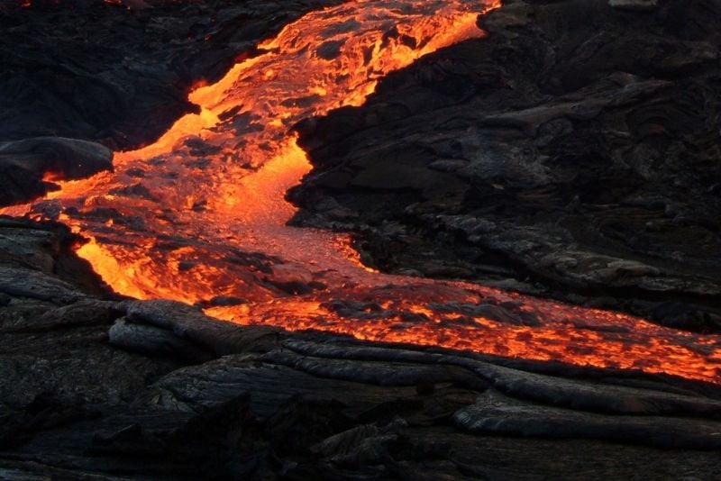 Spectacle de lave islandais, Islande