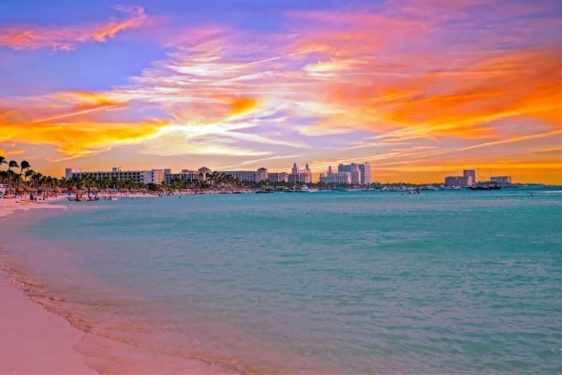 Palm Beach sunset in Aruba