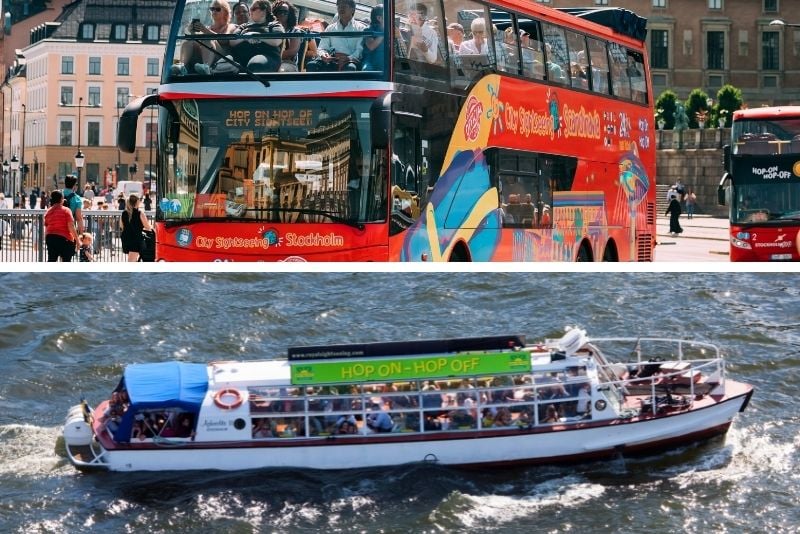 circuits en bus et en bateau à arrêts multiples à Stockholm