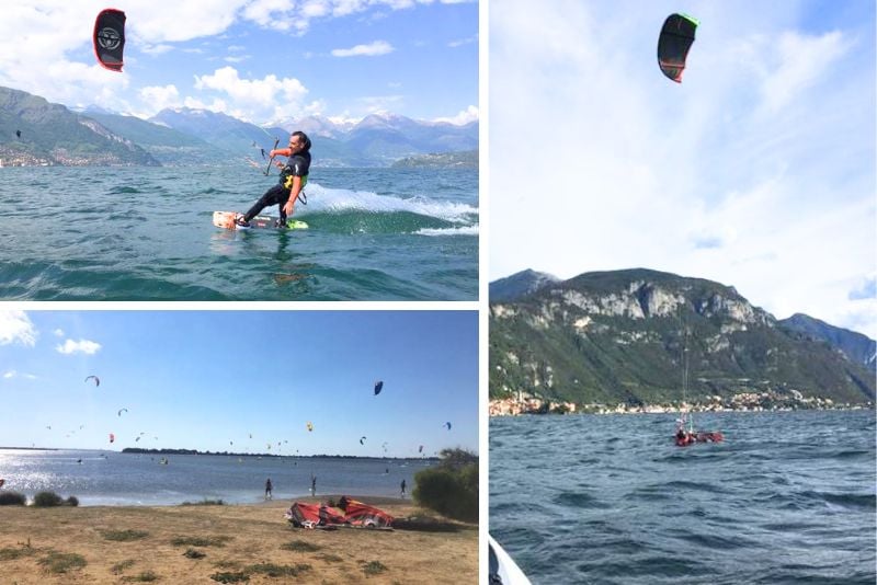 kitesurfing in Lake Como