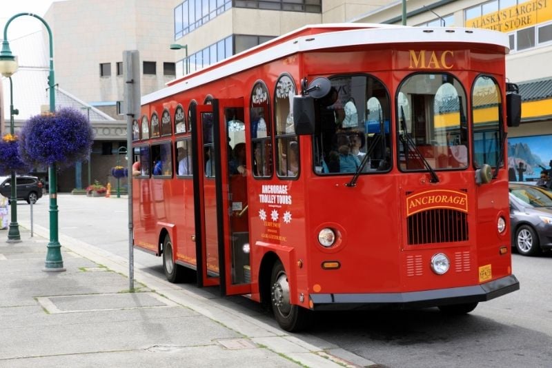 trolley bus tour in Anchorage