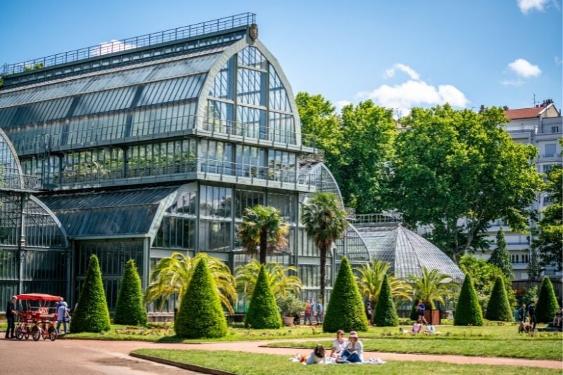 Grande Serres del jardín Parc de la Tete d'or en Lyon