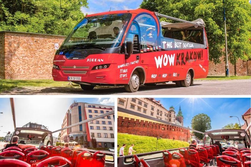 hop on hop off bus tours in Krakow