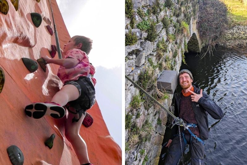 climbing at Tralee Bay Wetlands Eco & Activity Park, Killarney