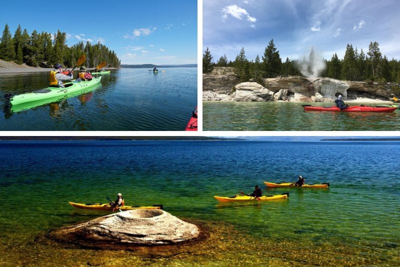 kayaking in Yellowstone Lake