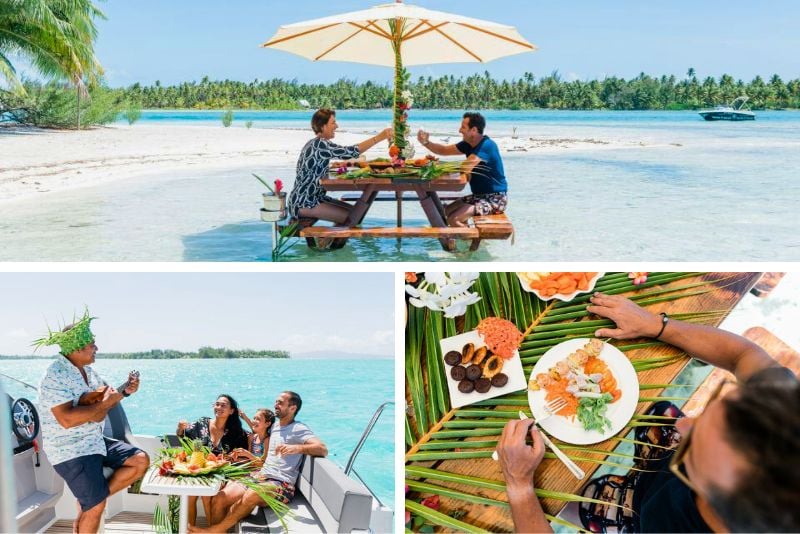 beach picnics in Bora Bora