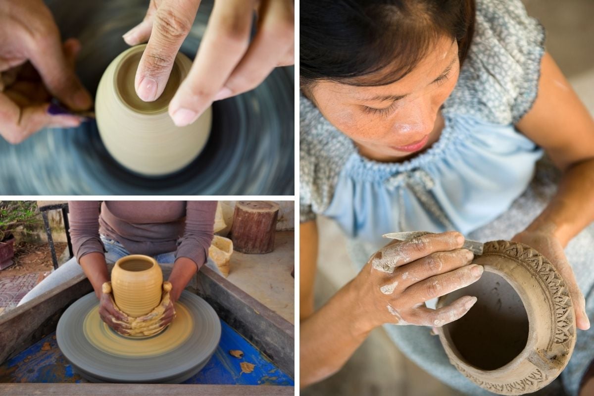 Cambodian pottery class in Siem Reap