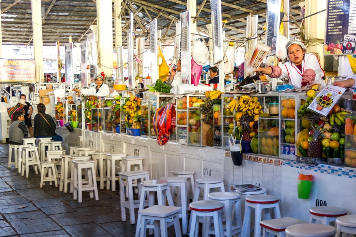 food tour in San Pedro Market, Cusco