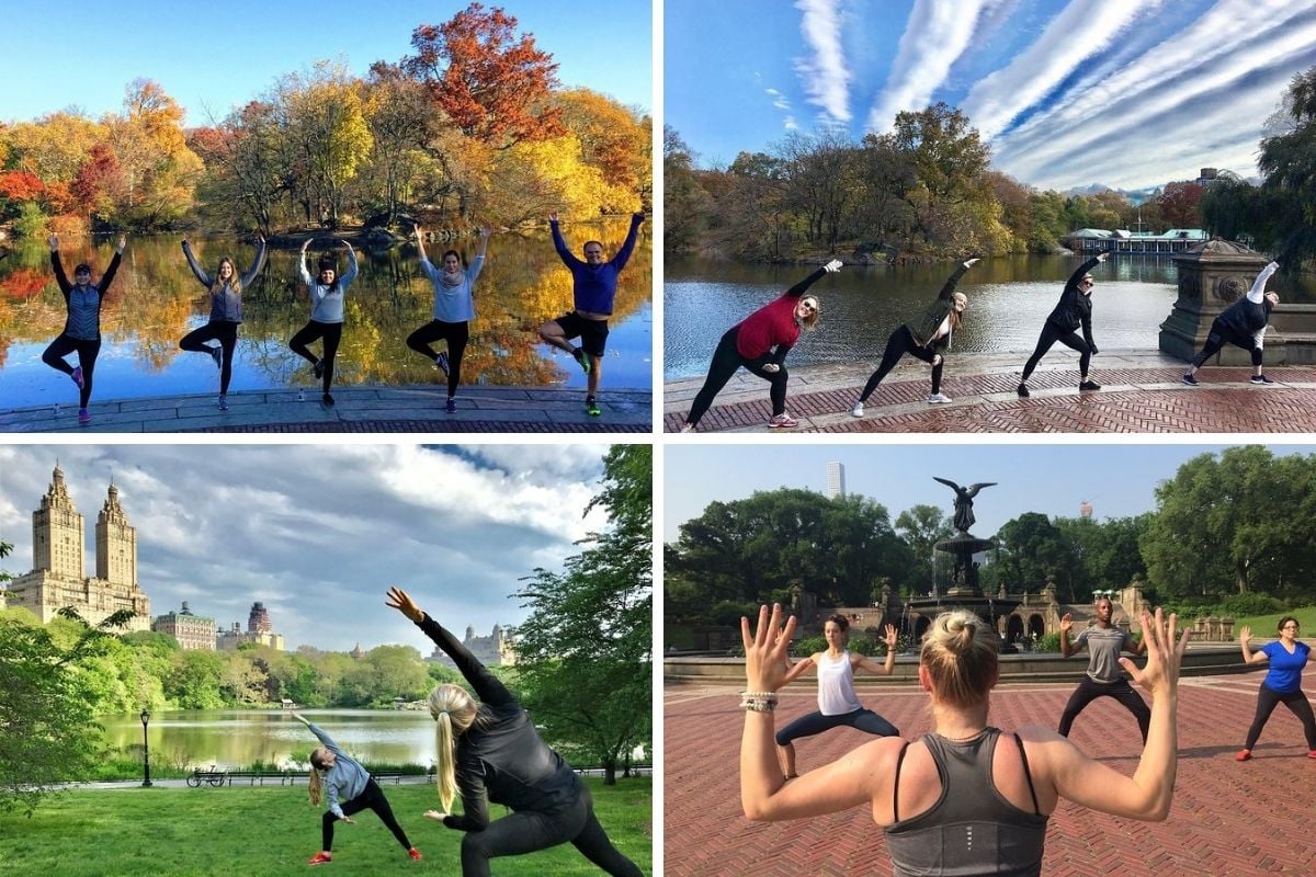 yoga session in Central Park
