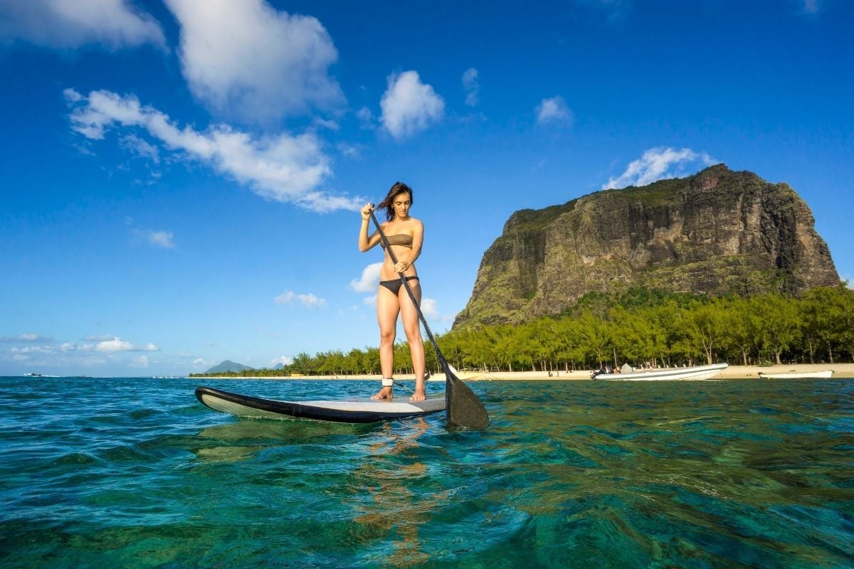 paddleboarding in Mauritius