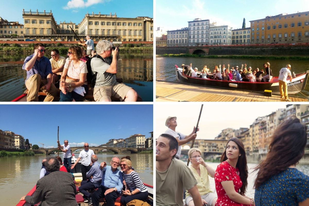 Florence gondola boat tour with wine or coffee and snack