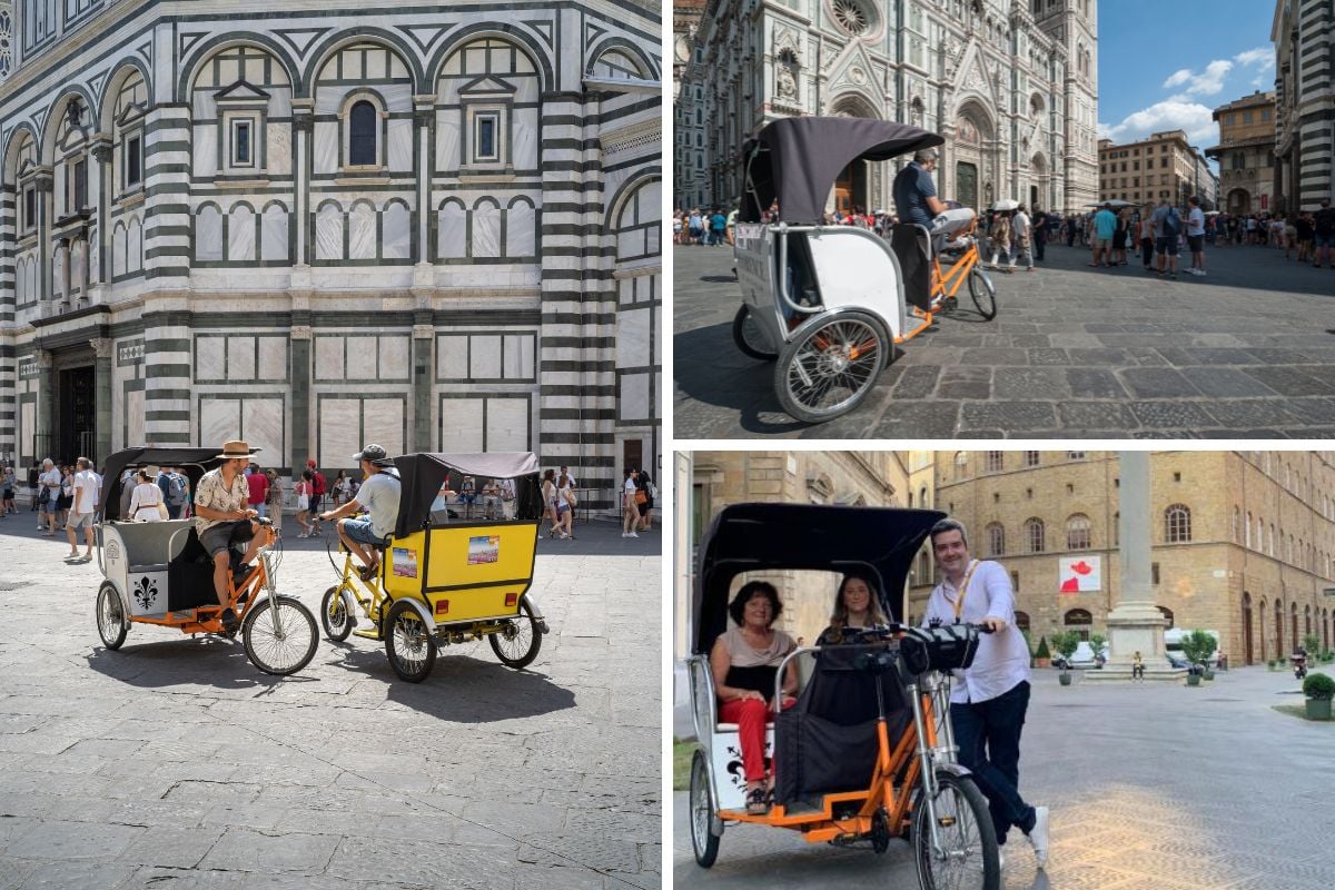 Florence guided city tour by rickshaw