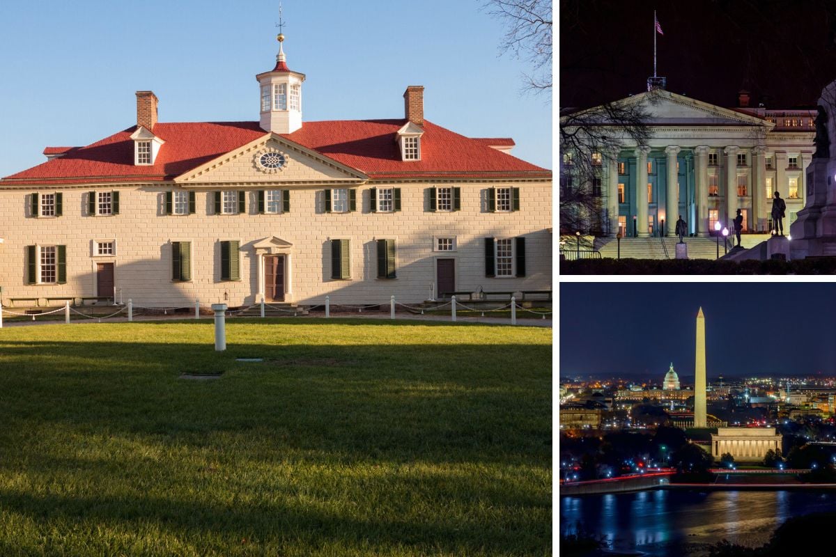 Washington DC Night-Time City Tour with Visit to Mount Vernon