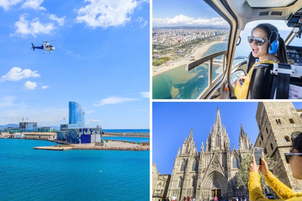 Barcelona: helicopter, walking, and sailing 360º City Tour