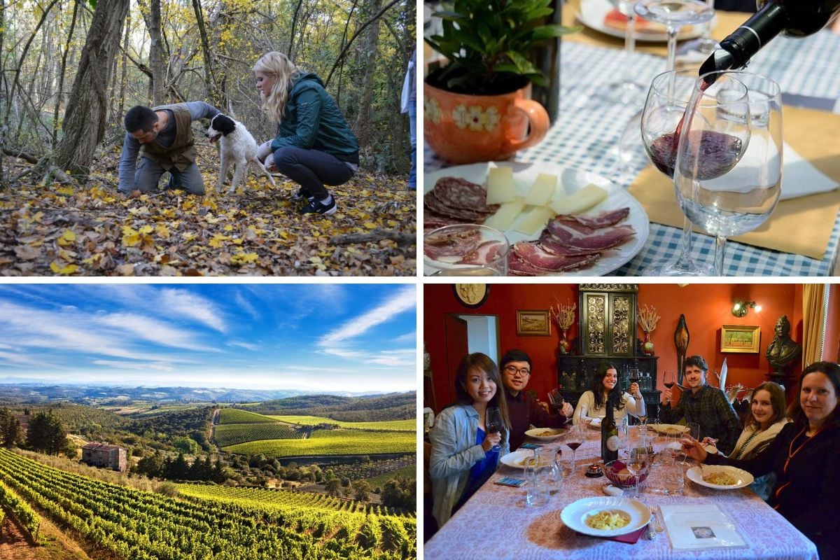 truffle hunting tour with wine tasting from Florence
