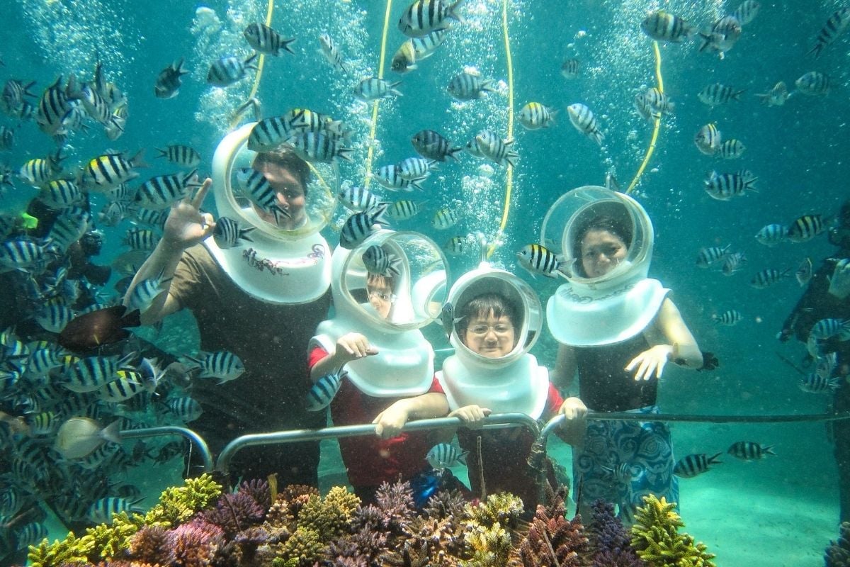 underwater sea walking in Bali