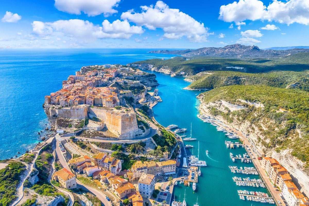 Bonifacio town in Corsica island, France