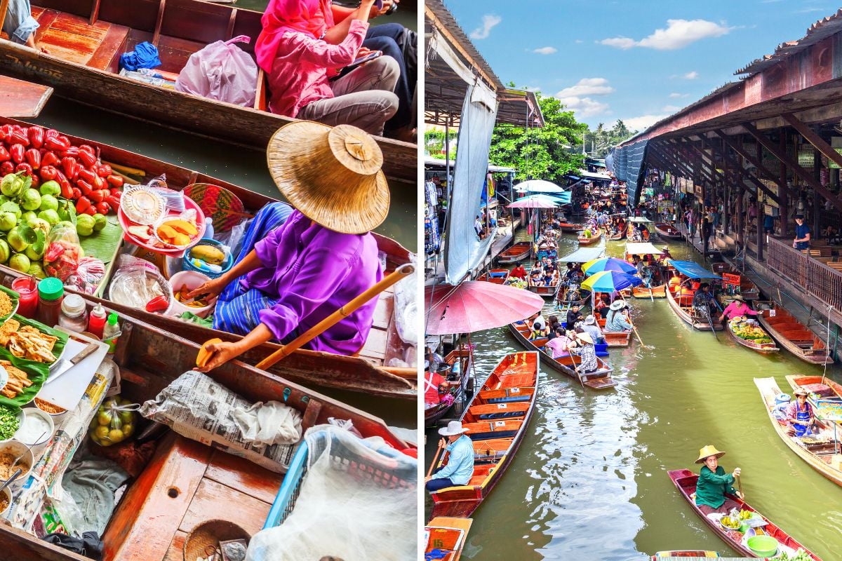 Floating market of Damnoen Saduak day trips from Bangkok