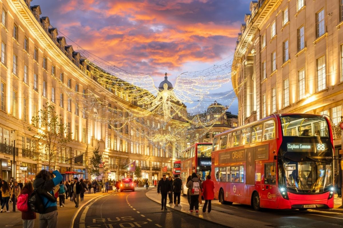 Christmas Lights, Regent Street, West End, London, England, United Kingdom