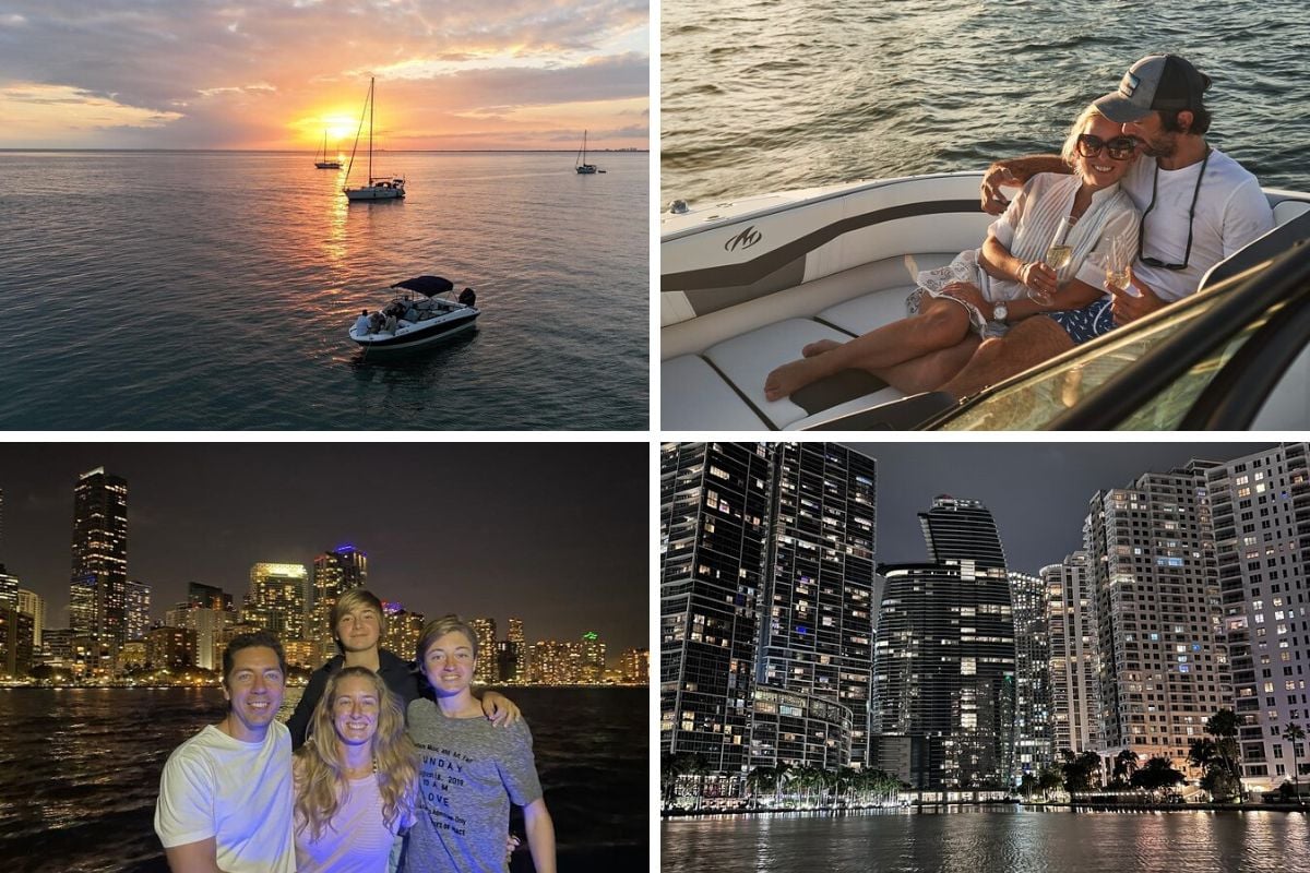 Private Miami Night or Sunset Tour on a 25-Foot Monterrey M225 with Champagne
