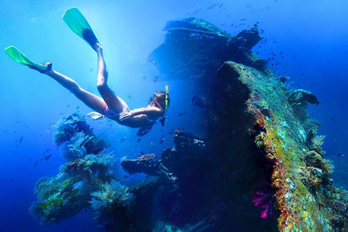 snorkeling at the USAT Liberty Shipwreck in Tulamben, Bali