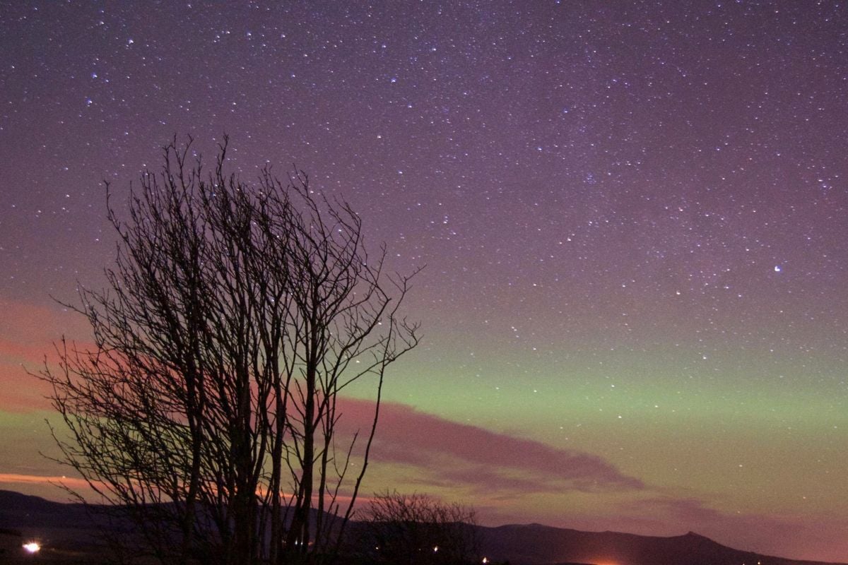 northern lights in Aberdeen, Scotland