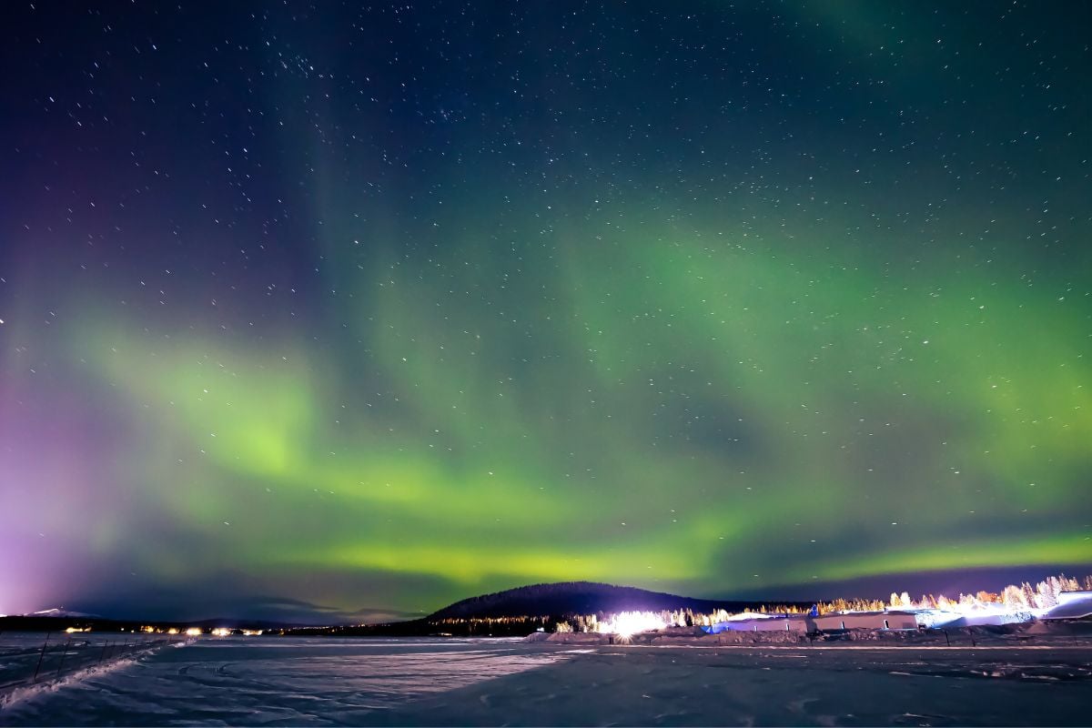 northern lights in Jukkasjärvi, Sweden