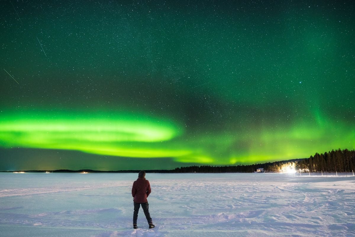 northern lights in Rovaniemi, Finland