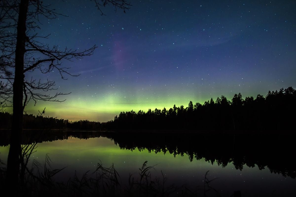 northern lights in Saadjärv, Estonia