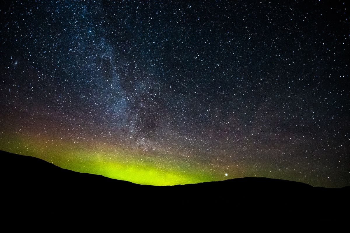 northern lights in Shetland, Scotland